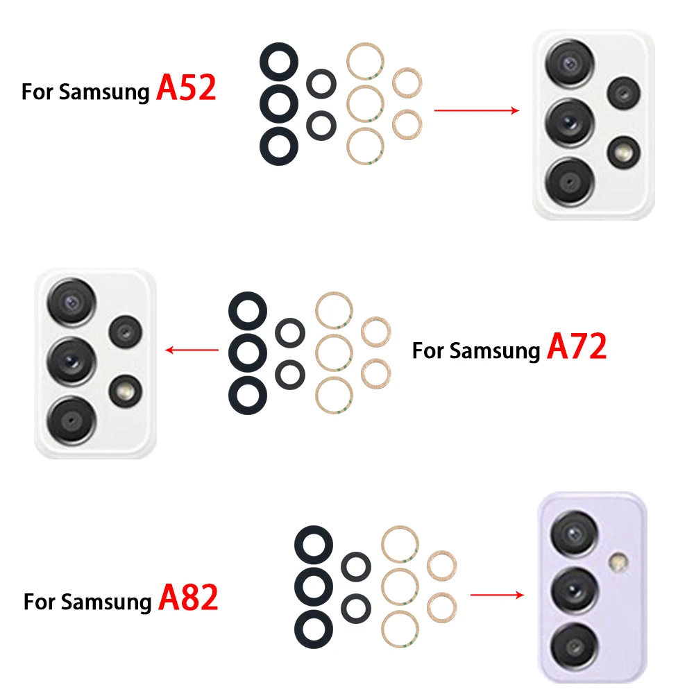NEW Rear Back Camera glass Cover Lens With Adhesive For Samsung A13 A14 23 4G A32 A52 5G A33 A53 A73 A52 A72 A82 A52S A24 A34