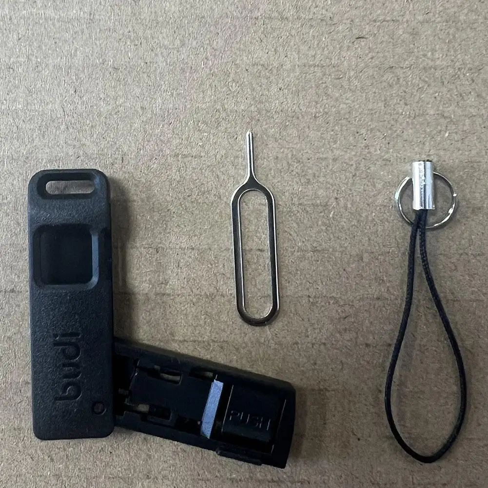 BUDI SIM TF Card Slot Storage Box With Mobile Phone Card Ejector Pin Anti-Lost Lanyard Universal Phone Ejector Pin SIM Card Tray