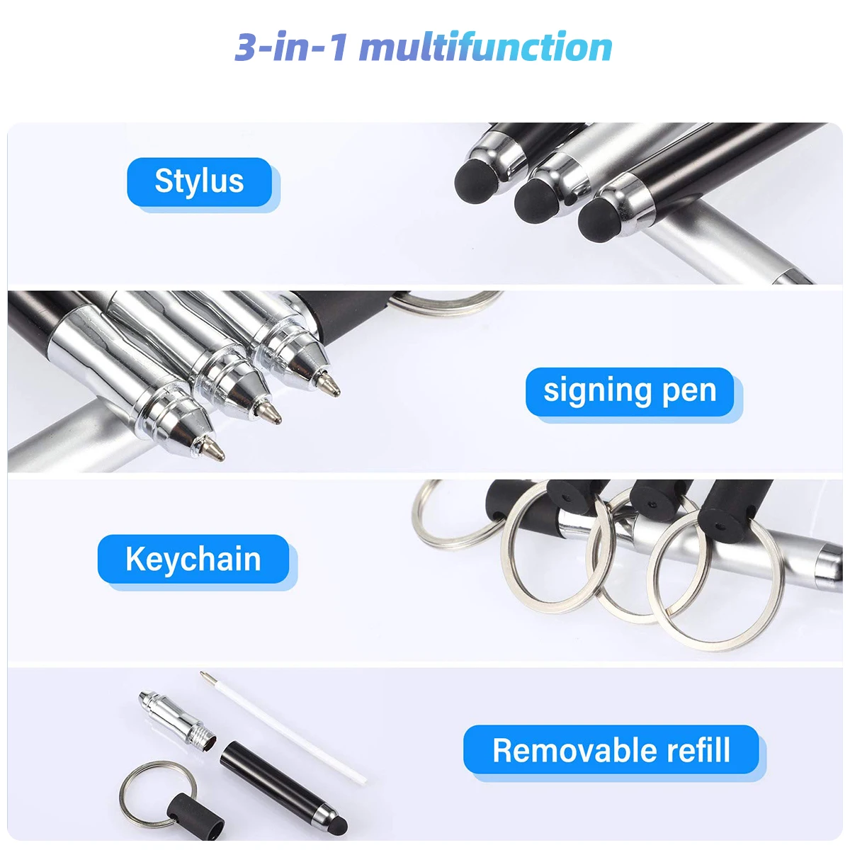 Mini 2 In 1 Touch Screen Stylus Ballpoint Pen Stylus Capacitive Pen Painting Pencil With Keychain For Iphone Huawei Android Phon