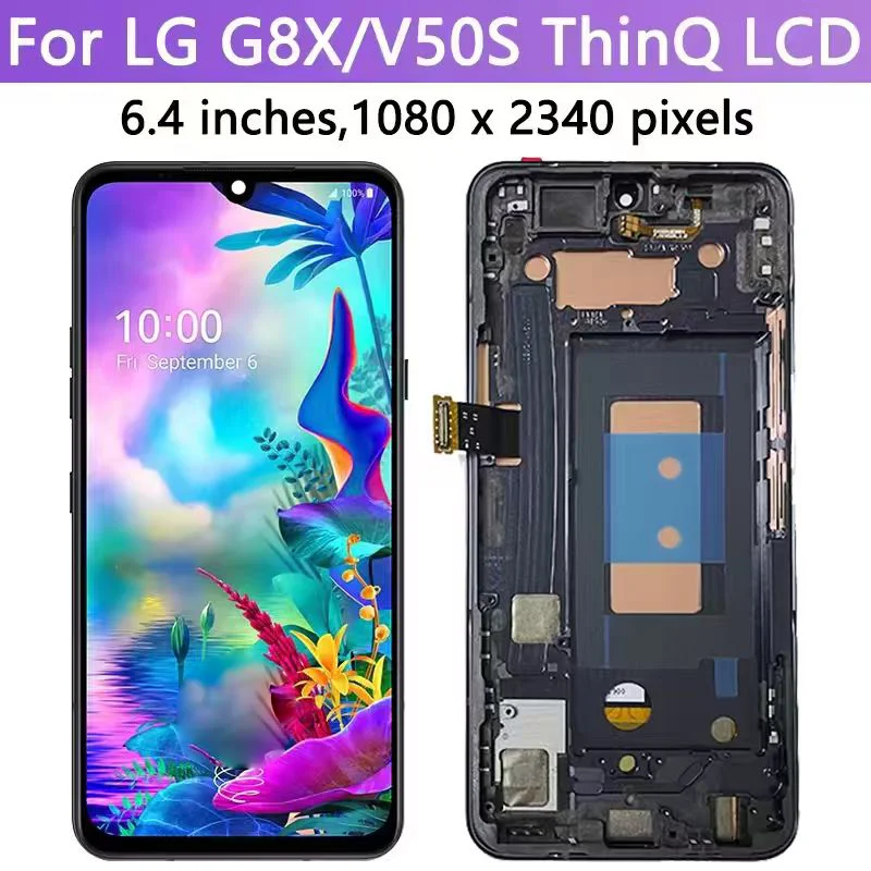 6.4“NEW For LG G8X V50S ThinQ LCD Touch Screen Digitizer For LG G8x V50s LMG850EMW LM-V510N LCD With Fingerprint