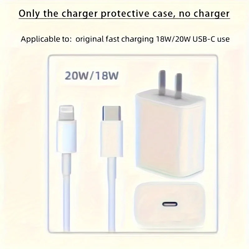Cute 3D Shell Fish Star Wave Border Epoxy USB Protector Cover For iPhone 18W-20W Data Line Head Cord Fast Charging Case