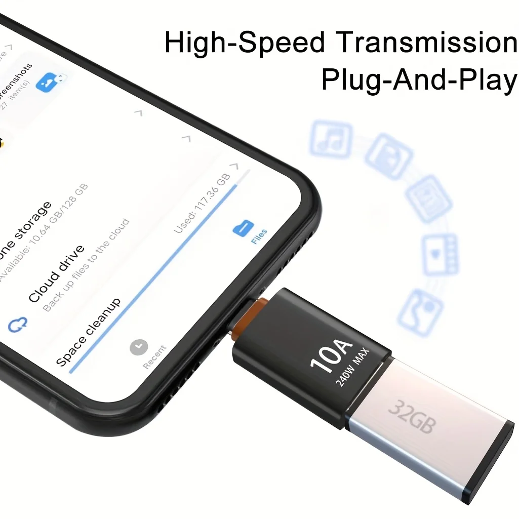 10A Fast Charge Type-C Male to USB Female OTG Adapter, Works for Samsung, Xiaomi, Laptop, USB-C Phones