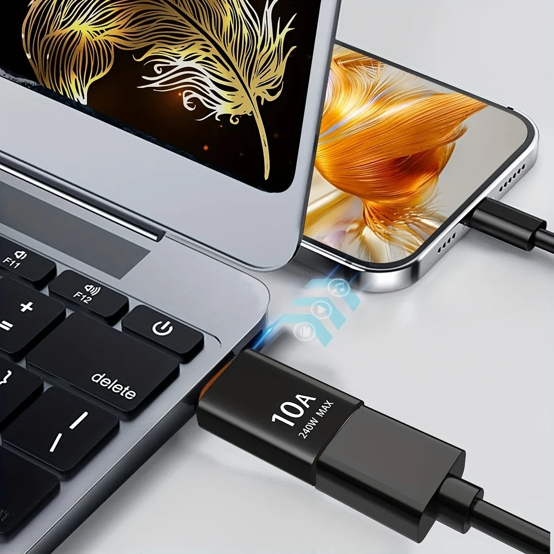 10A Fast Charge Type-C Male to USB Female OTG Adapter, Works for Samsung, Xiaomi, Laptop, USB-C Phones