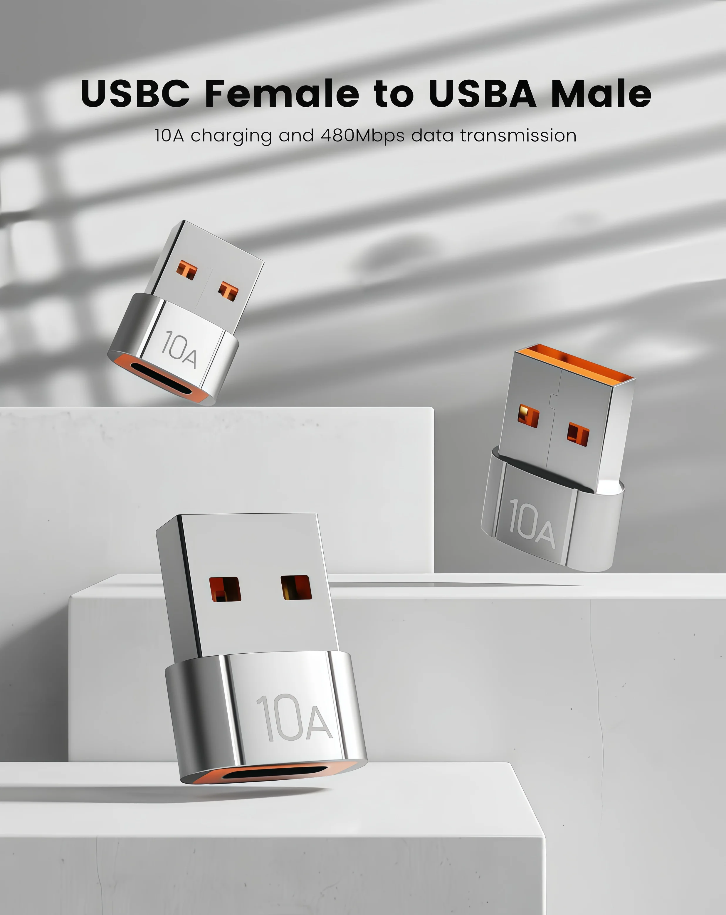 OTG USB 3.0 To Type C Adapter LED USB Female To Type C Male Fast Charging Adapter Connector