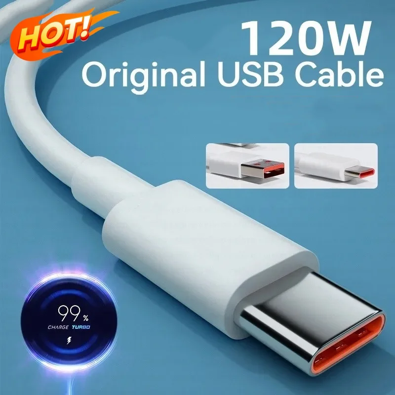 1PC Cable 120W Super Fast Charging USB to Type C Cable For Android Highspeed Data Transfer For Xiaomi Redmi Huawei iPhone