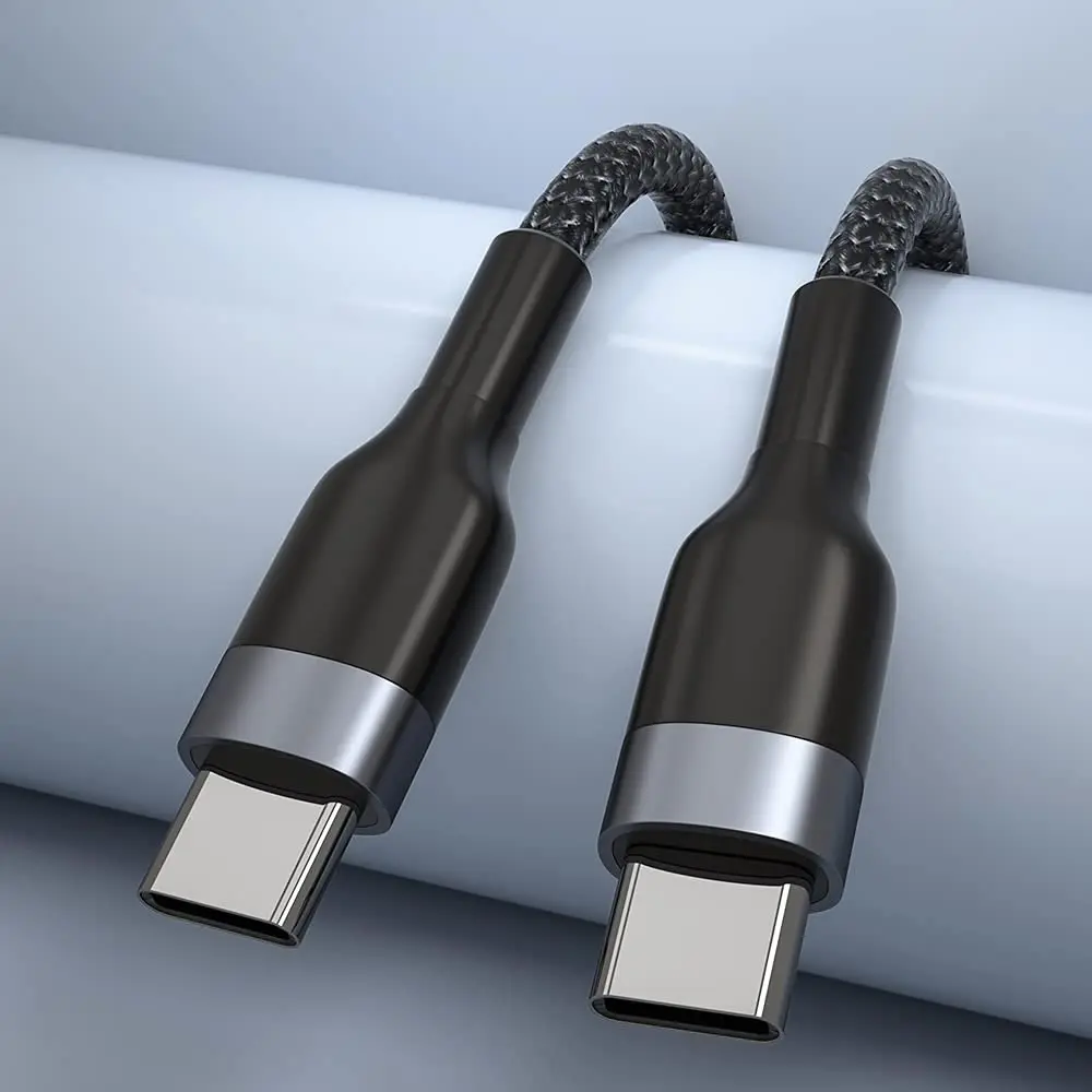 PD60W Type C to Type C Fast Charging Cable 0.25M Short Cable USB C Data Cord for Power Bank Phone Tablet Laptop Portable Charge