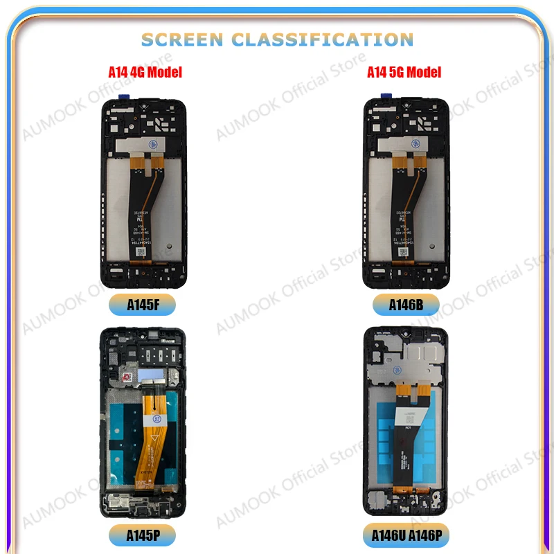 LCD Display For Samsung Galaxy A14 4G 5G A145F A145P A146B A146P A146U LCD Display Touch Screen Digitizer Assembly Panel Replace