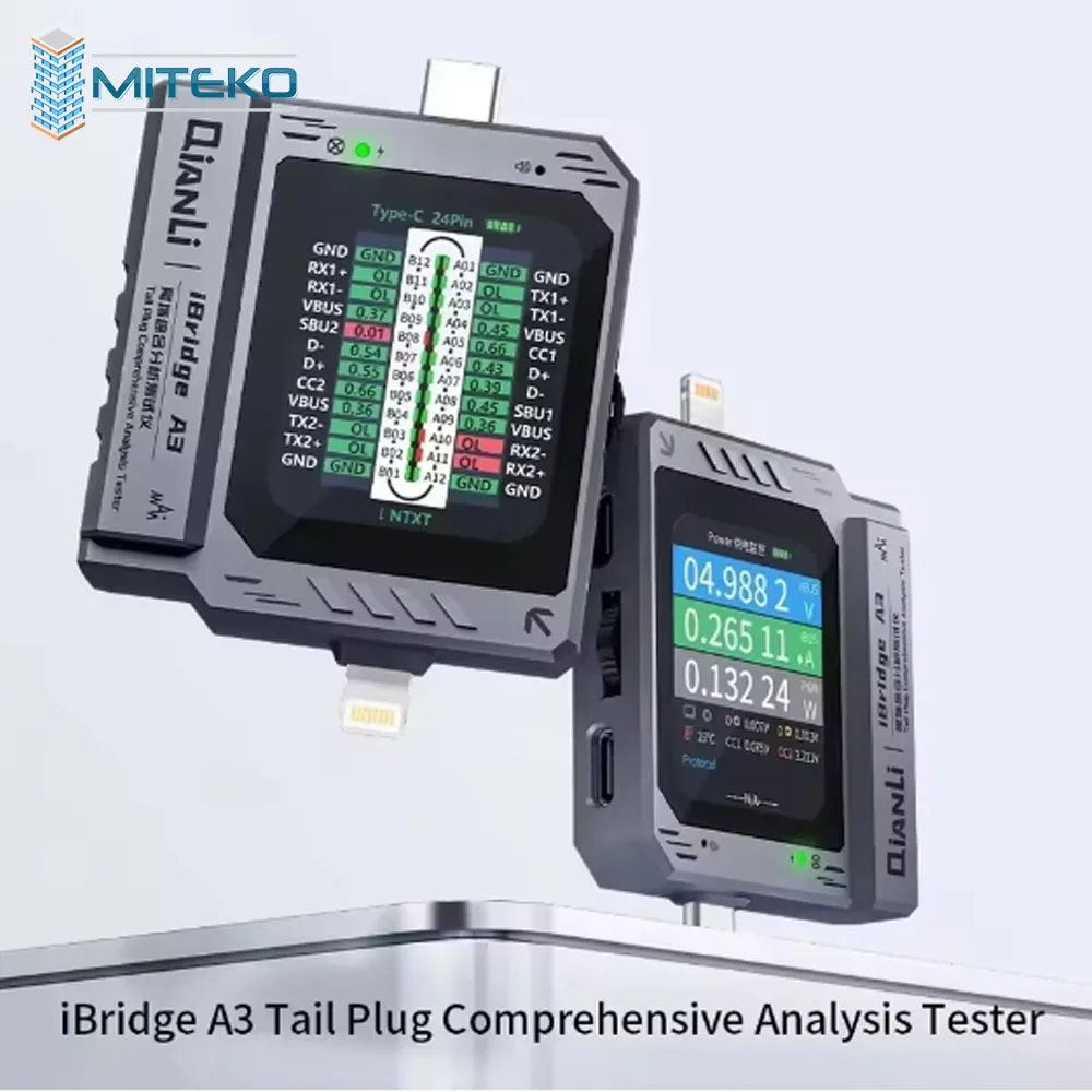 Qianli IBridge A3 Tail Plug Tester Comprehensive Analysis Type-C Lightning Interface Auto-scan Phone Android Diagnostic Tool