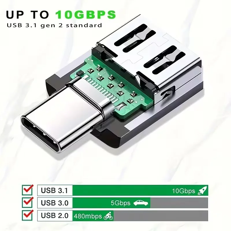 (2Packs Black+Silvery) USB C to USB Adapter, USB C Male to USB 3.0 Female Adapter OTG Converter Compatible with MacBook Pro 2019