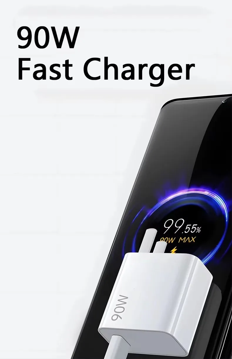 90W 6A Turbo Fast Wall Charger for Xiaomi 11 12 Lite 13T 14 Ultra Redmi Note 11T 12T 13 15Pro POCO F4 X5 USB Type C Charge Cable