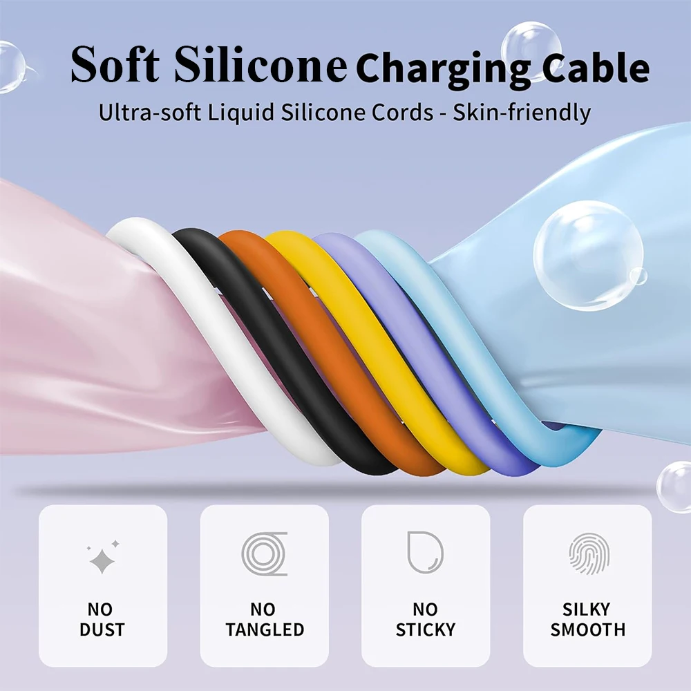 Hichain PD15W USB A To C Fast Charging Cable Liquid Silicone Soft Cable For Samsung For Xiaomi For Huawei 1.2M/2M Phone Cable