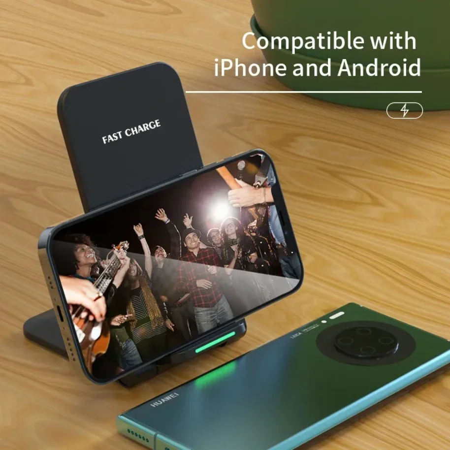 VIKEFON Wireless Charger Stand Pad For iPhone 17-12 Pro X XS Max XR 8 Samsung Xiaomi Induction Fast Charging Dock Station