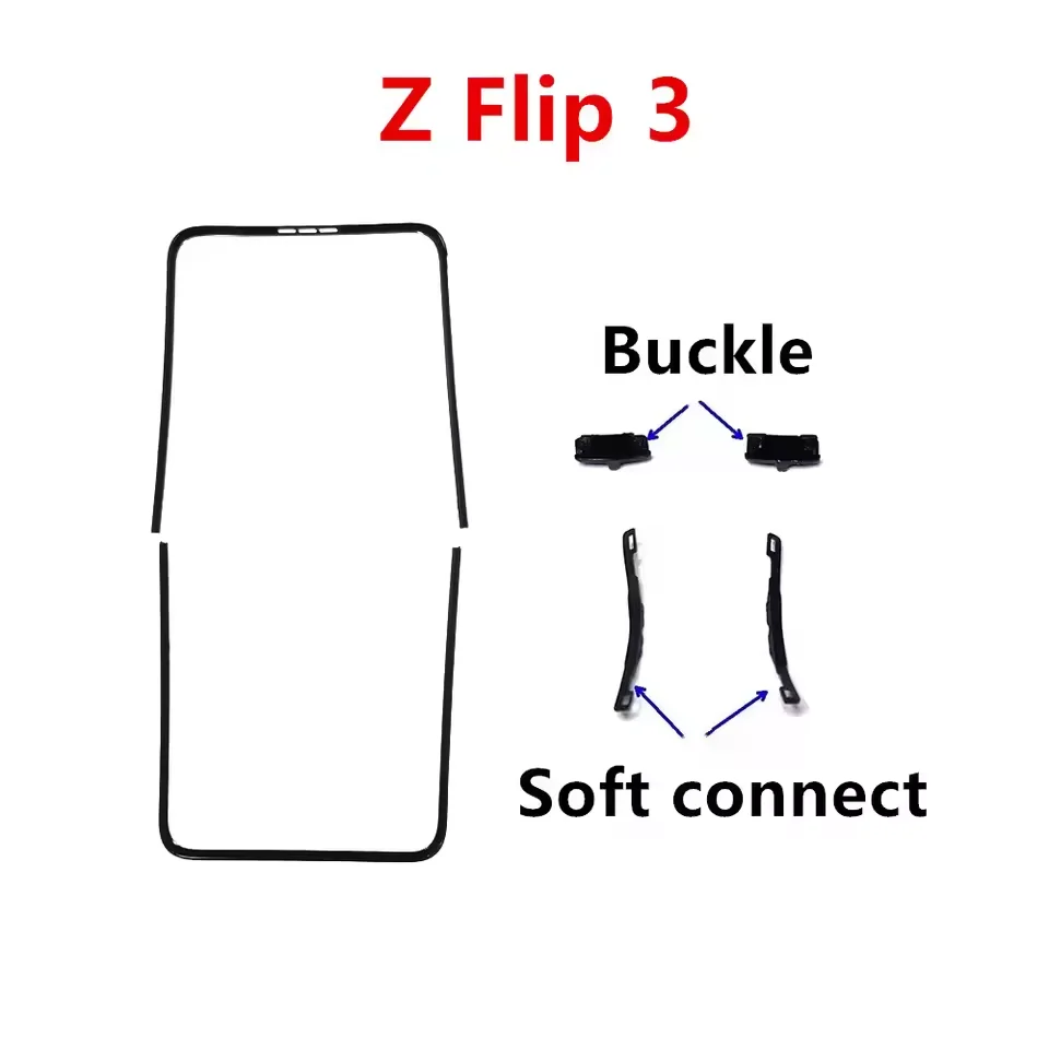 Bracket LCD Frame Bezel Screen Stand With Buckle Middle Soft Pad For Samsung Galaxy Z Flip 3 4 5 6 F731 F721 F711 F741