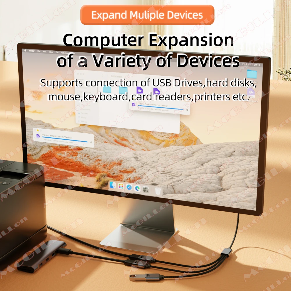 3 in 1 USB A Type C Splitter Cable USB 2.0 Hub OTG Converter Adapter with Charging Data Transfer for Smartphone Laptop Tablet