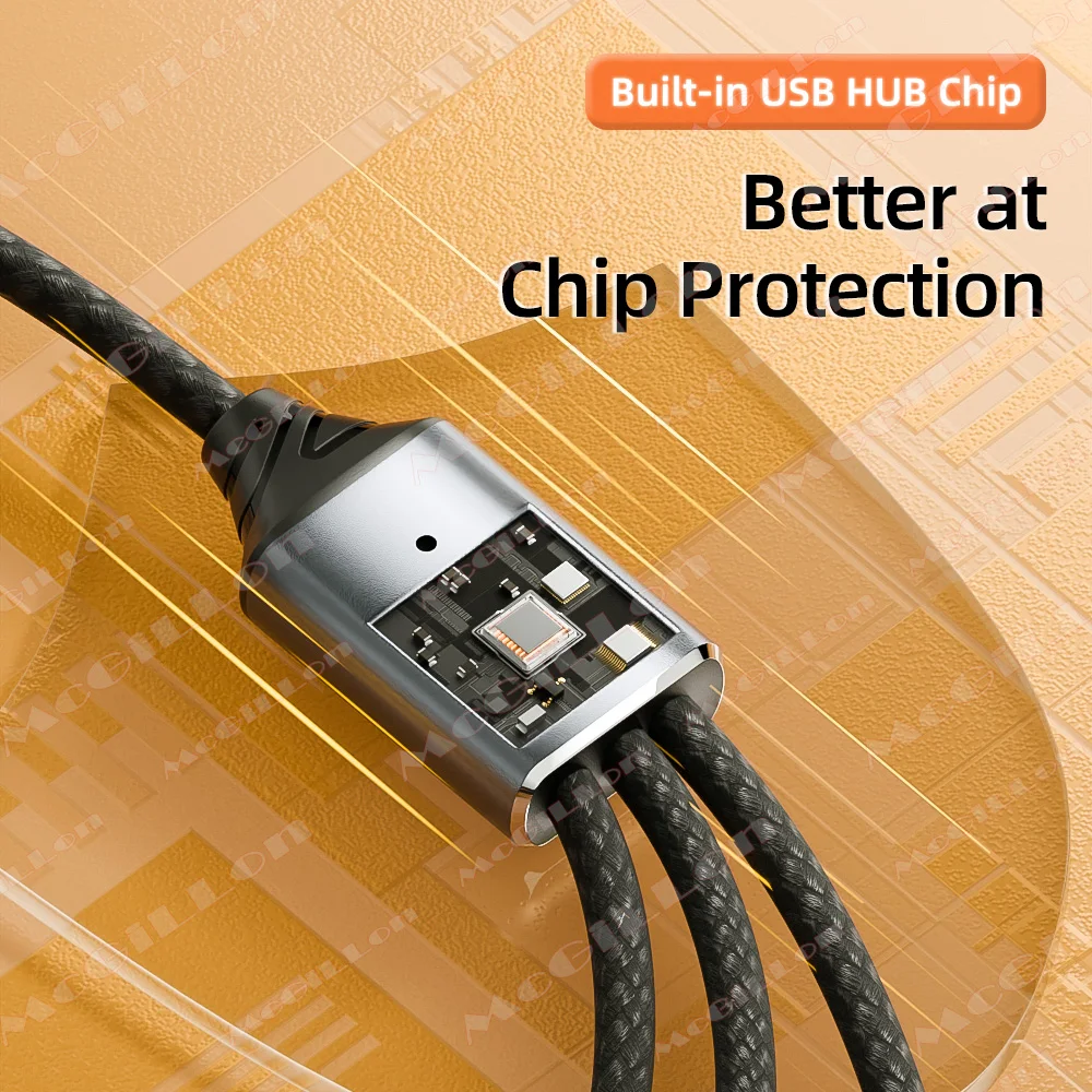 3 in 1 USB A Type C Splitter Cable USB 2.0 Hub OTG Converter Adapter with Charging Data Transfer for Smartphone Laptop Tablet
