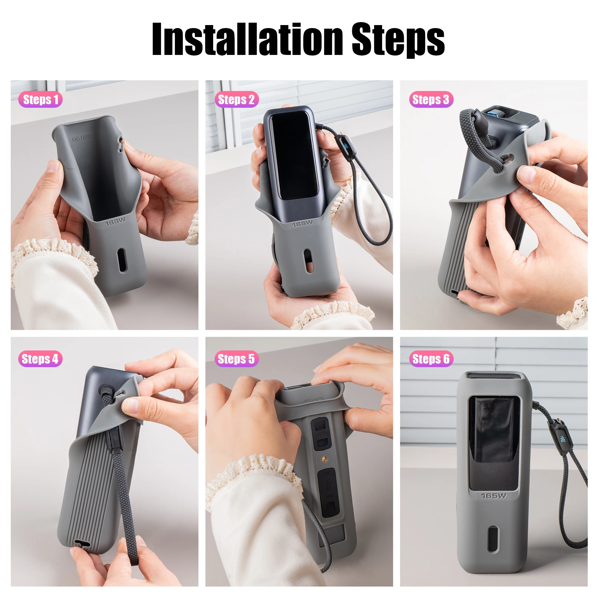 SIKAI Silicone Portable Charger Case for Anker zolo 2in1165W PowerBank Shockproof Cover(Case Only)