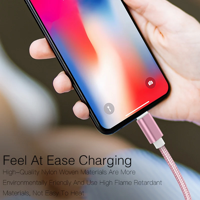 Fast Charging Braided USB Charging Cable For iPhone 11 12 13 Pro 14 Plus XS Max XR X 6S 7 8 Plus SE Rapid Charge USB Data Cables
