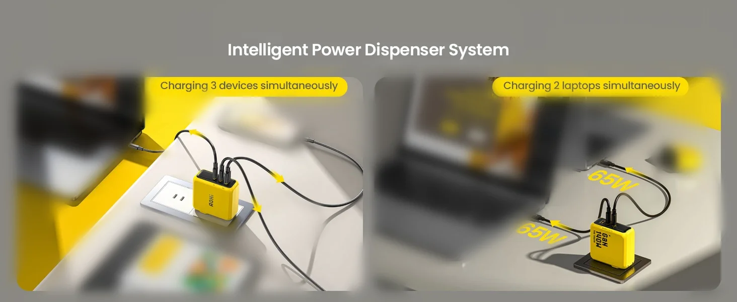 AOHI Youth 140W GaN Charger PD3.1 3-Port Type C Quick Charge For Macbook Pro Laptop USB Fast Charger For iPhone Tablet