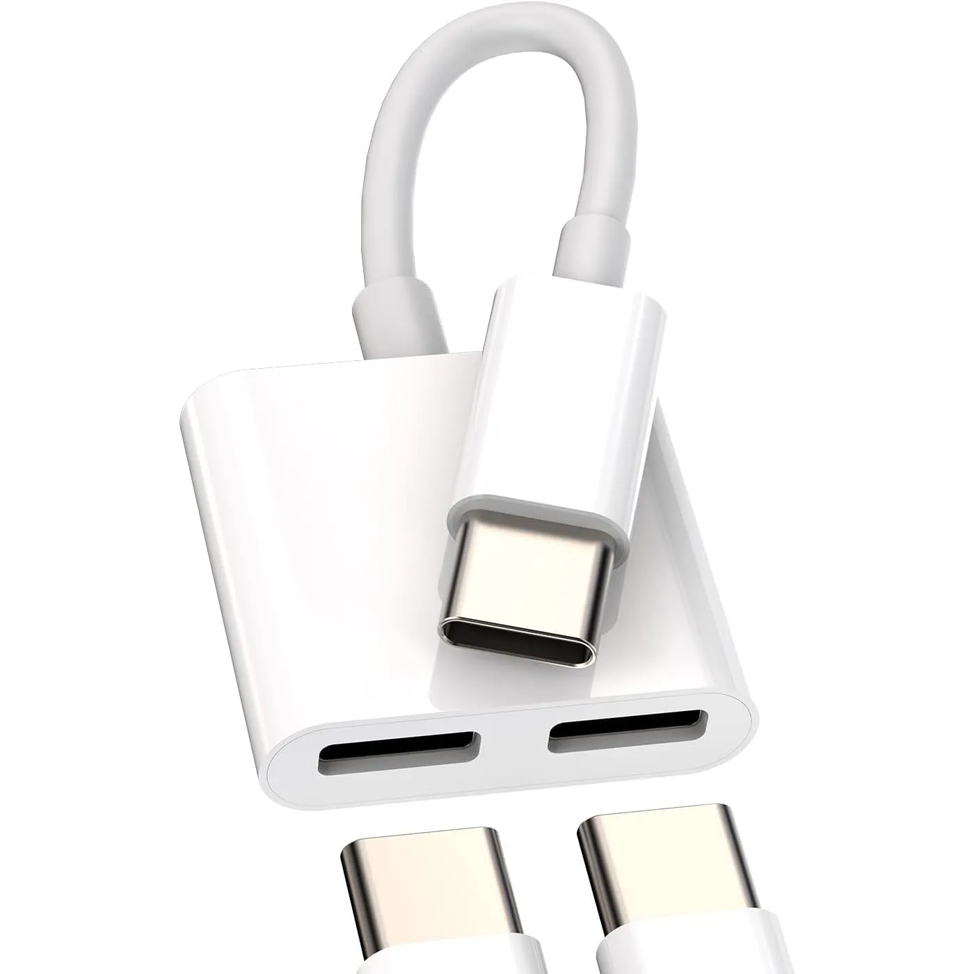 2 in 1 USB C to 3.5mm Audio Adapter Charging Splitter, Type C Aux Headphone Jack Dongle for iPhone 16 15 Pro Max Samsung S22 S21