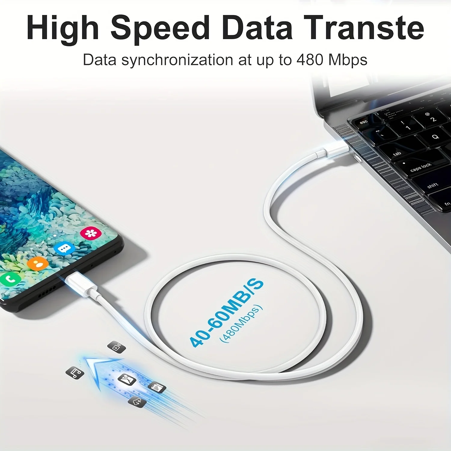3Pack USB C to USB C Charging Cable 1M 2M 3M 60W Type C to Type C Fast Charger Cord for iPhone 15 16 15 16 Pro Max