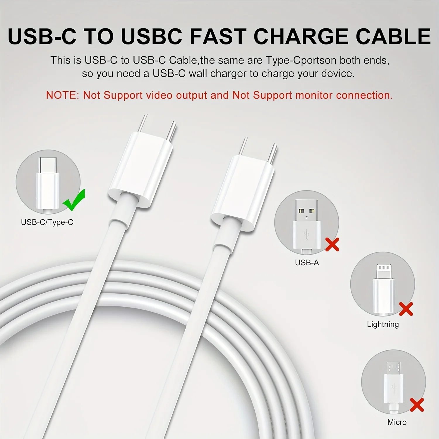 3Pack USB C to USB C Charging Cable 1M 2M 3M 60W Type C to Type C Fast Charger Cord for iPhone 15 16 15 16 Pro Max
