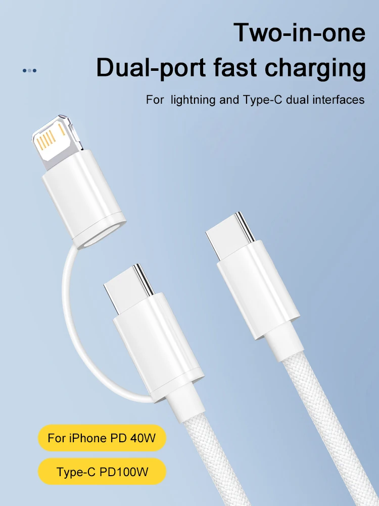 100W Weaving Fast Charging USB Cable For Apple iPhone 14 13 12 11 17 Air 15 16 Pro Max Plus Type C Date Cable Phone Accessories