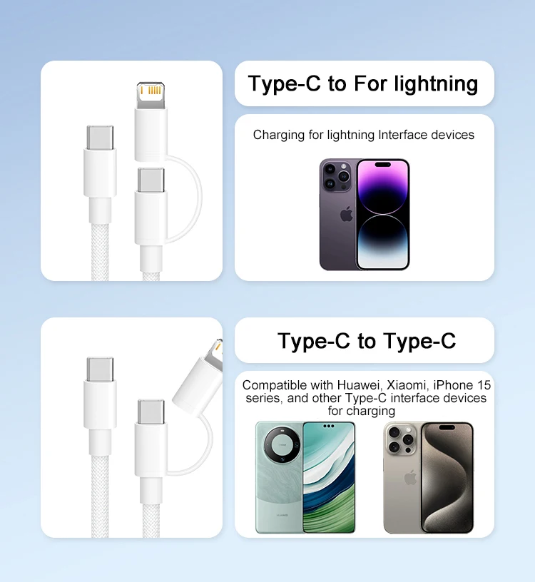 100W Weaving Fast Charging USB Cable For Apple iPhone 14 13 12 11 17 Air 15 16 Pro Max Plus Type C Date Cable Phone Accessories