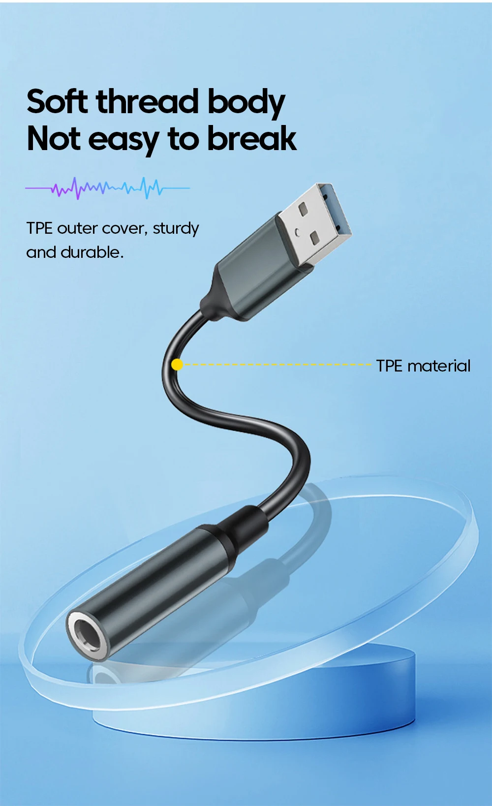 Olaf USB to 3.5mm Audio Jack Adapter USB to 3.5mm Headset/Microphone USB to 3.5 Jack Adapter External Stereo Sound Card For PC