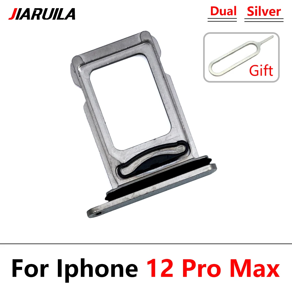 NEW Dual Card For iPhone 12 Pro Max 12 mini SIM Card chip slot drawer Card Tray Holder Adapter With Pin For 12 Pro