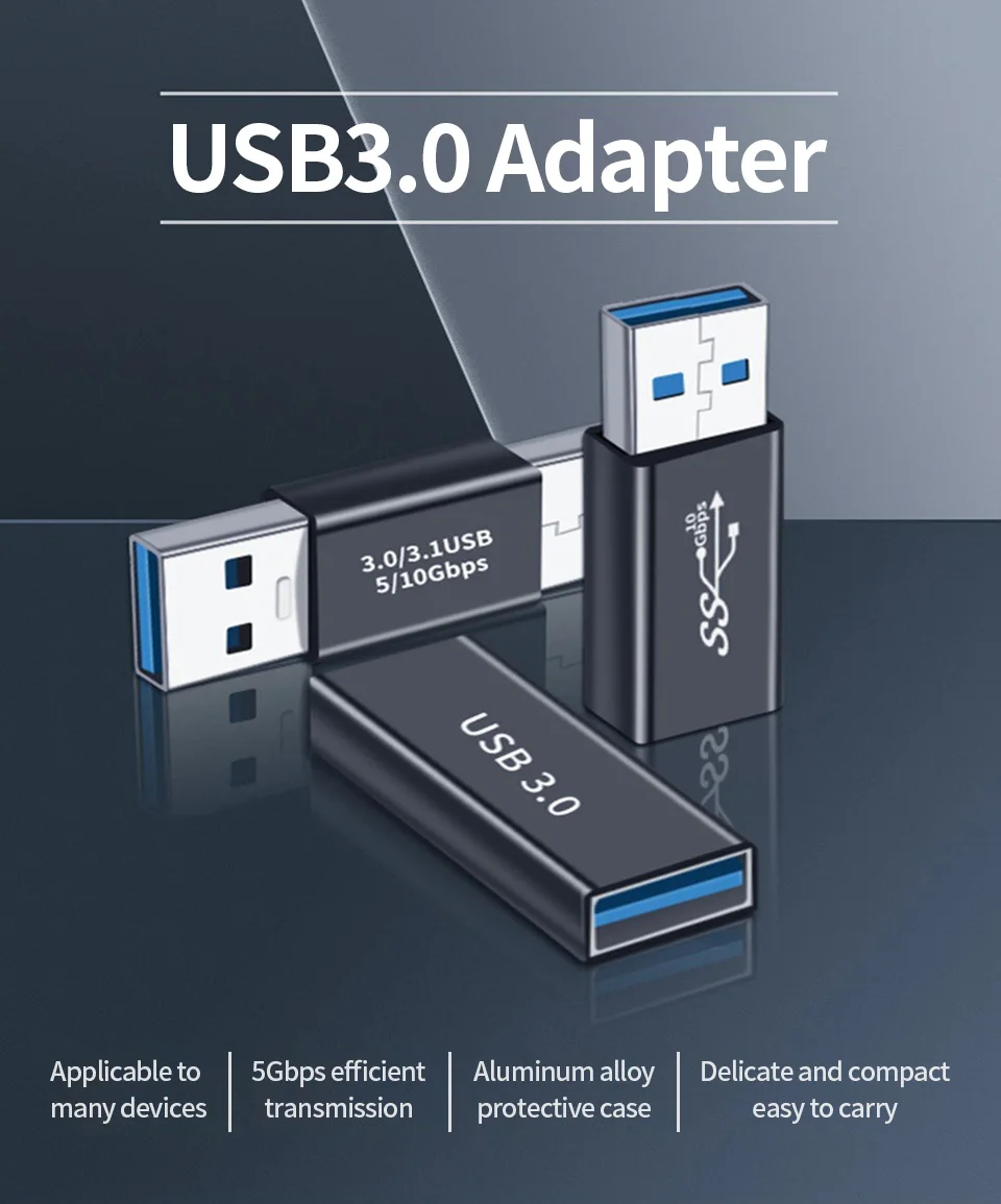 NNBILI 90 Degree Right Angle USB 3.0 Extension Adapter Upward Elbow USB Connector For PC Male to Female Extension Plug Converter