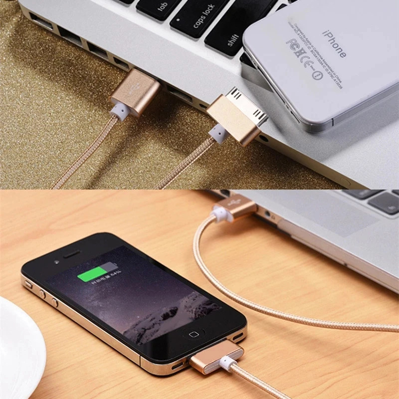 1M 2M USB Cable for iPhone 4S 4 3GS 3G Quick Charge Phone Charger Cable for iPad 1 2 3 iPod Nano iTouch 30 Pin Data Adapter Cord