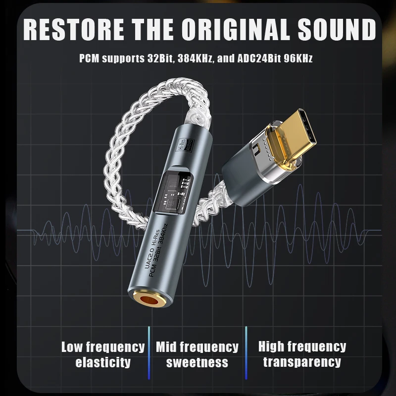 DAC USB C to 3.5mm Jack Audio Aux Adapter Type C Headphone Amplifier HiFi Earphone Converter CX31993 MAX97220 Digital Decoding