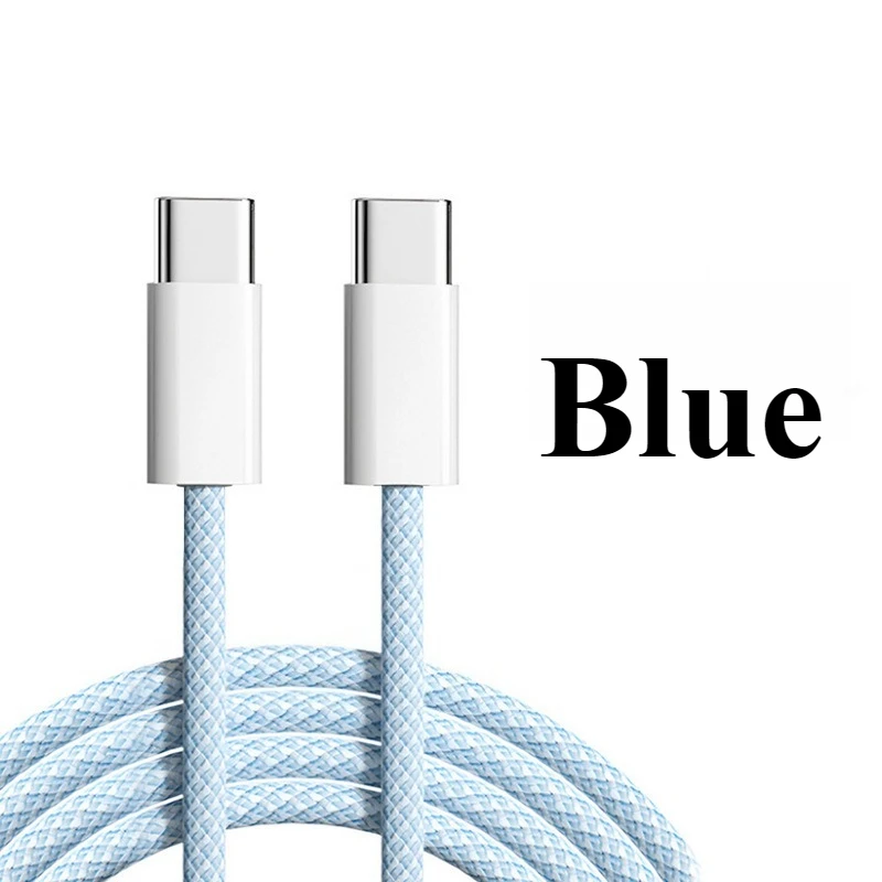 60W PD USB-C To USB C Fast Charger Cable for Apple IPhone 16 Pro Max 15 Plus Type-C Charging for Samsung Xiaomi IPad MacBook