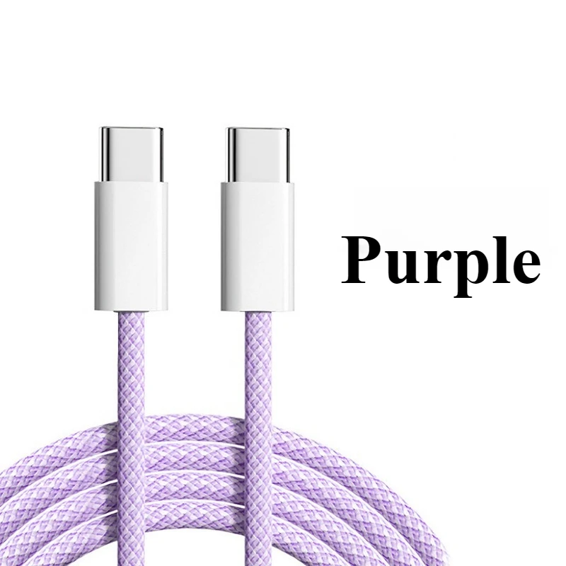 60W PD USB-C To USB C Fast Charger Cable for Apple IPhone 16 Pro Max 15 Plus Type-C Charging for Samsung Xiaomi IPad MacBook