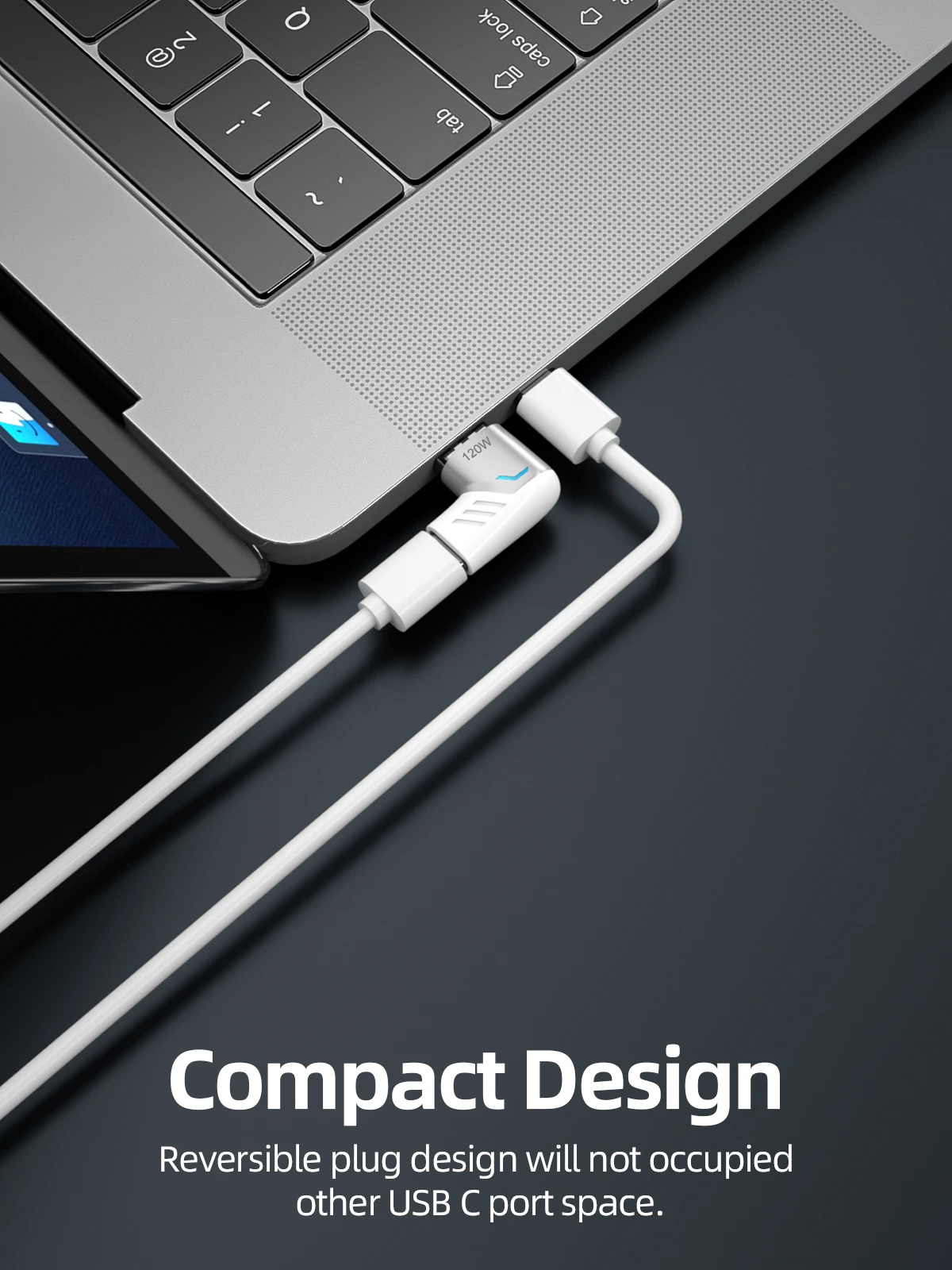 Elough 120W USB Type C To USB C Magnetic Adapter 90 Degree Fast Charging Magnetic Converter For Macbook iPad Pro Switch Samsung