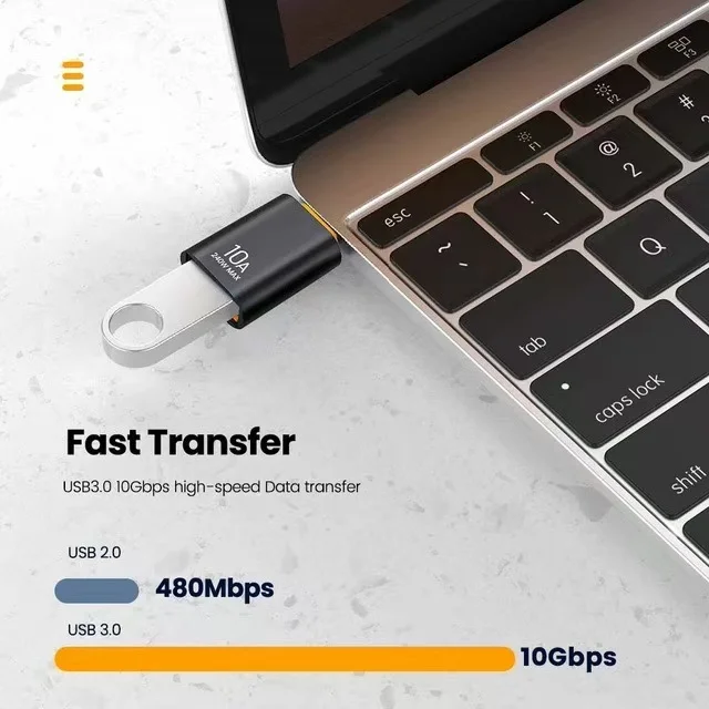 USB3.0 Type-C Data Adapter Type C 10A USB C Male To USB Female Converter For Macbook Xiaomi Samsung Fast OTG Connector 