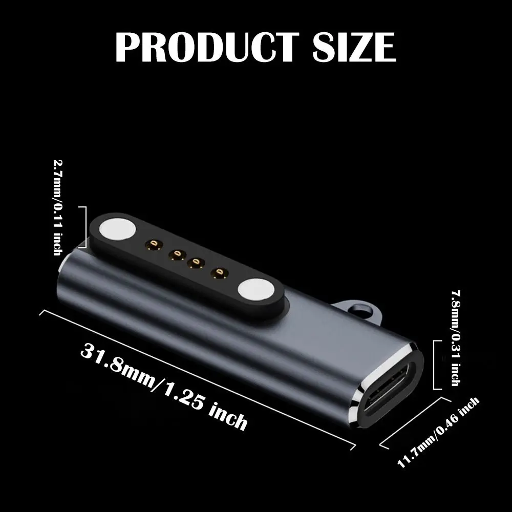 Bone Conduction Headphone Charging Adapter Indicator Light Aluminium Alloy Type-C to 7.62 2/4 Pin Converter Stable Safe