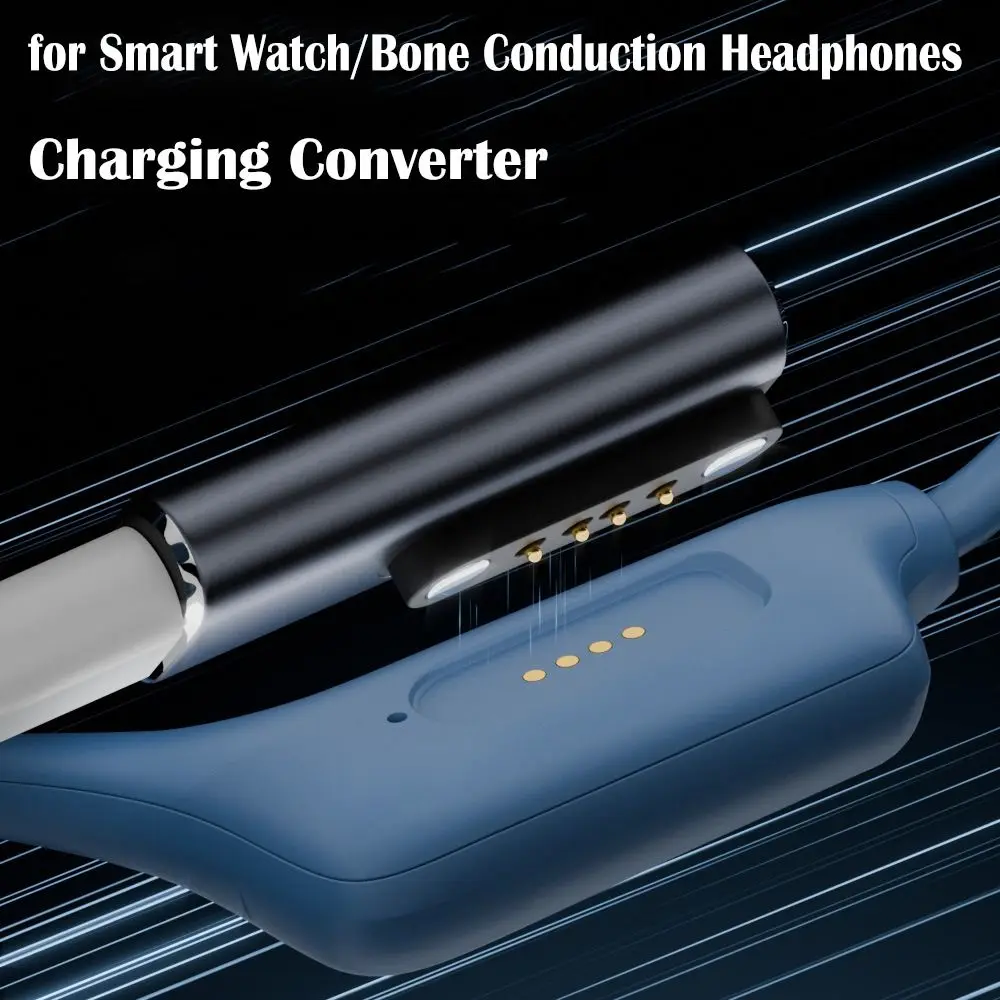 Bone Conduction Headphone Charging Adapter Indicator Light Aluminium Alloy Type-C to 7.62 2/4 Pin Converter Stable Safe