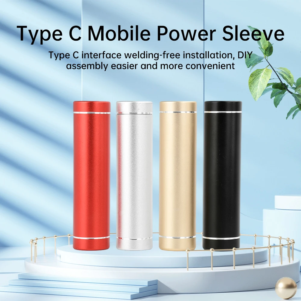 DIY Free Welding 18650/21700 Battery Aluminum Power Bank Kit 5V 2A Type C Fast Charging Battery Storage Case Box