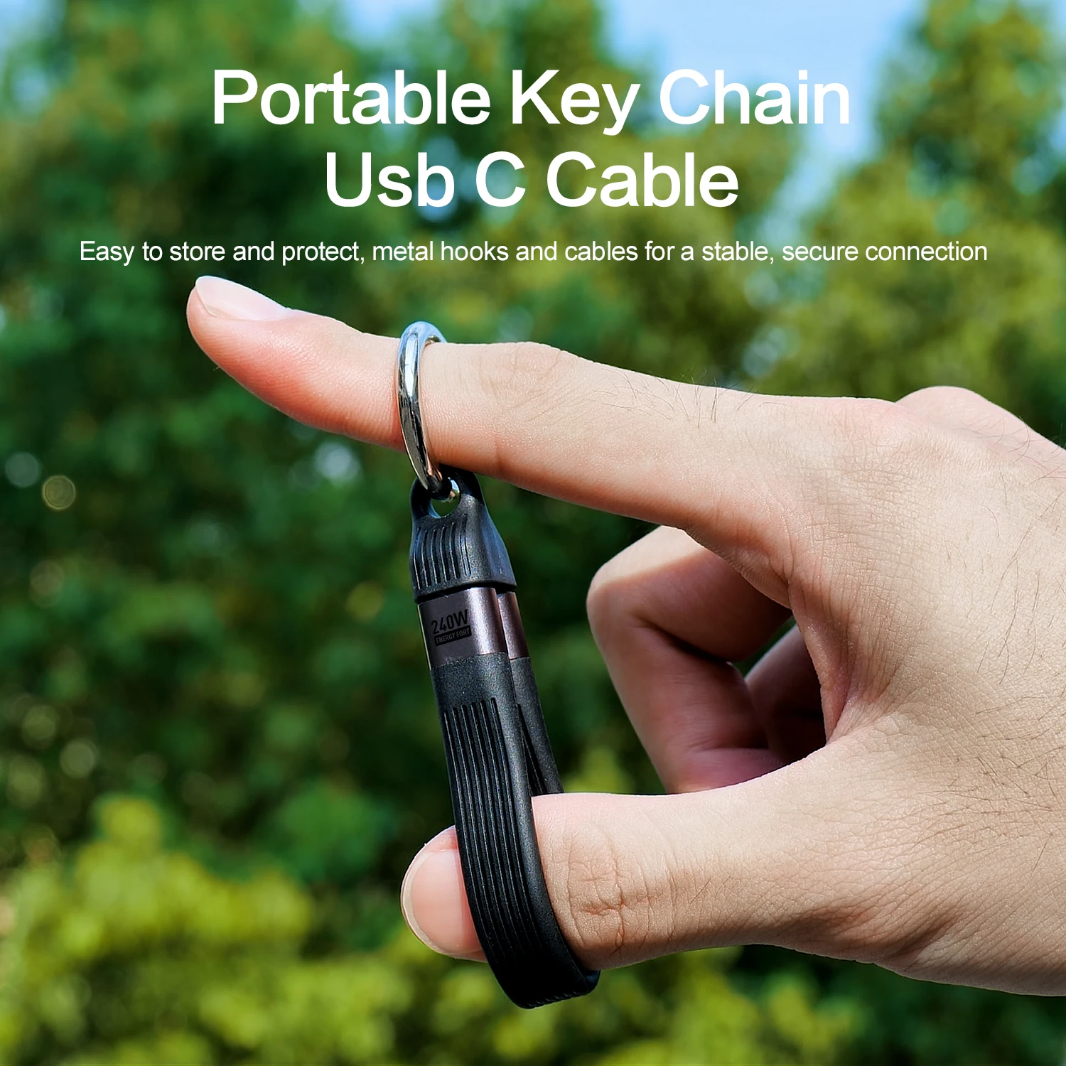 USB 4 Cable Portable Keychain 240W USB C Charging Cable 40Gbps Data Transfer Thunderbolt 4/3 8K@60Hz Video Display for IPhone17