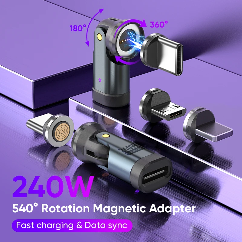 PD 240W Magnetic Adapter for iPhone 17 Pro Samsung Galaxy A06 Sony Xperia 1 VI Lenovo Legion Tab Xiaomi Redmi Note 13 Charging