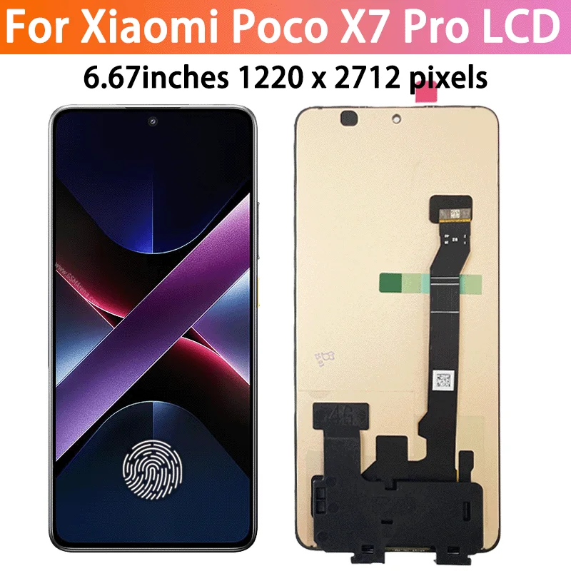 6.67" AMOLED For Xiaomi Poco X7 Pro Lcd Display Touch Screen Digitizer Assembly Replacement For PocoX7 Pro 2412DPC0AG Display
