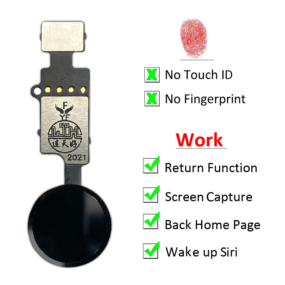 NEW Home Button Flex Cable For iPhone 7 8 Plus Return Back Button Key Back No Touch ID Fingerprint Function Replacement