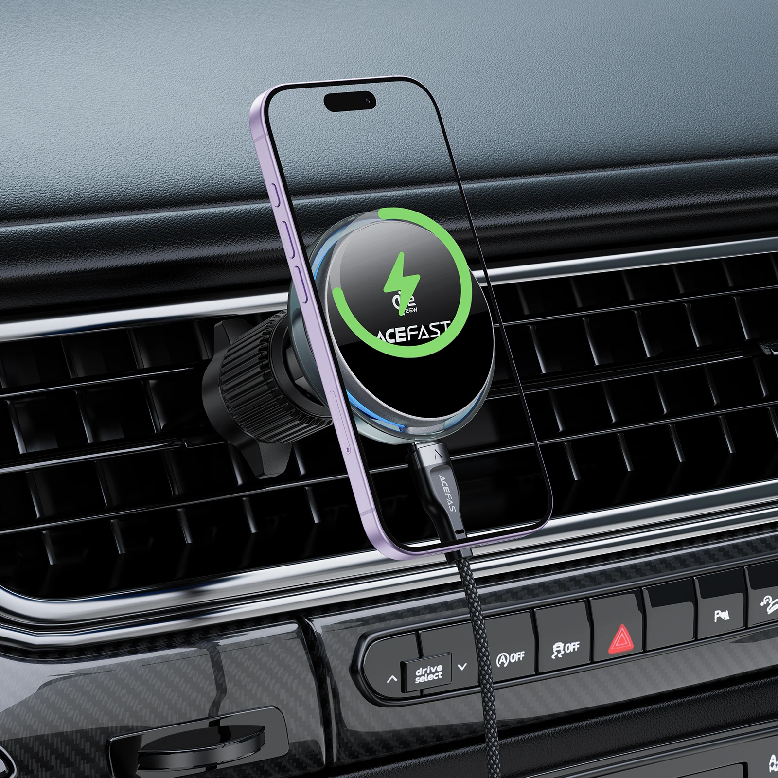 ACEFAST Qi2 25W Magnetic Wireless Fast Charging Car Holder For iPhone 17 16 Pro Max Wireless Charger Air Vent Clip For Samsung