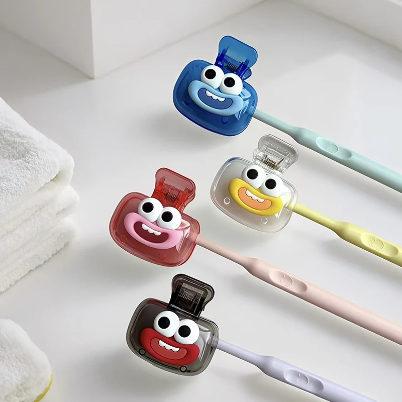 4pcs Sausage Lips Portable Toothbrush Cover Holder Health Germproof Toothbrushes Protector Travel Hiking Camping Brush Cap Case