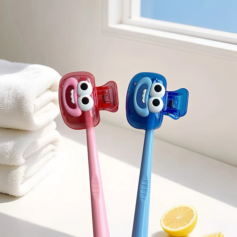 4pcs Sausage Lips Portable Toothbrush Cover Holder Health Germproof Toothbrushes Protector Travel Hiking Camping Brush Cap Case