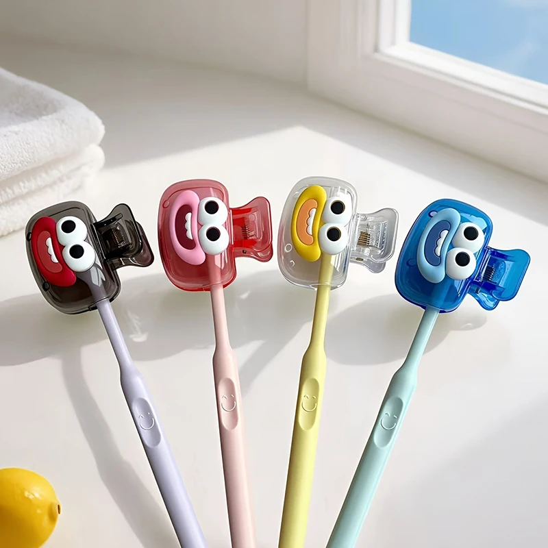 4pcs Sausage Lips Portable Toothbrush Cover Holder Health Germproof Toothbrushes Protector Travel Hiking Camping Brush Cap Case