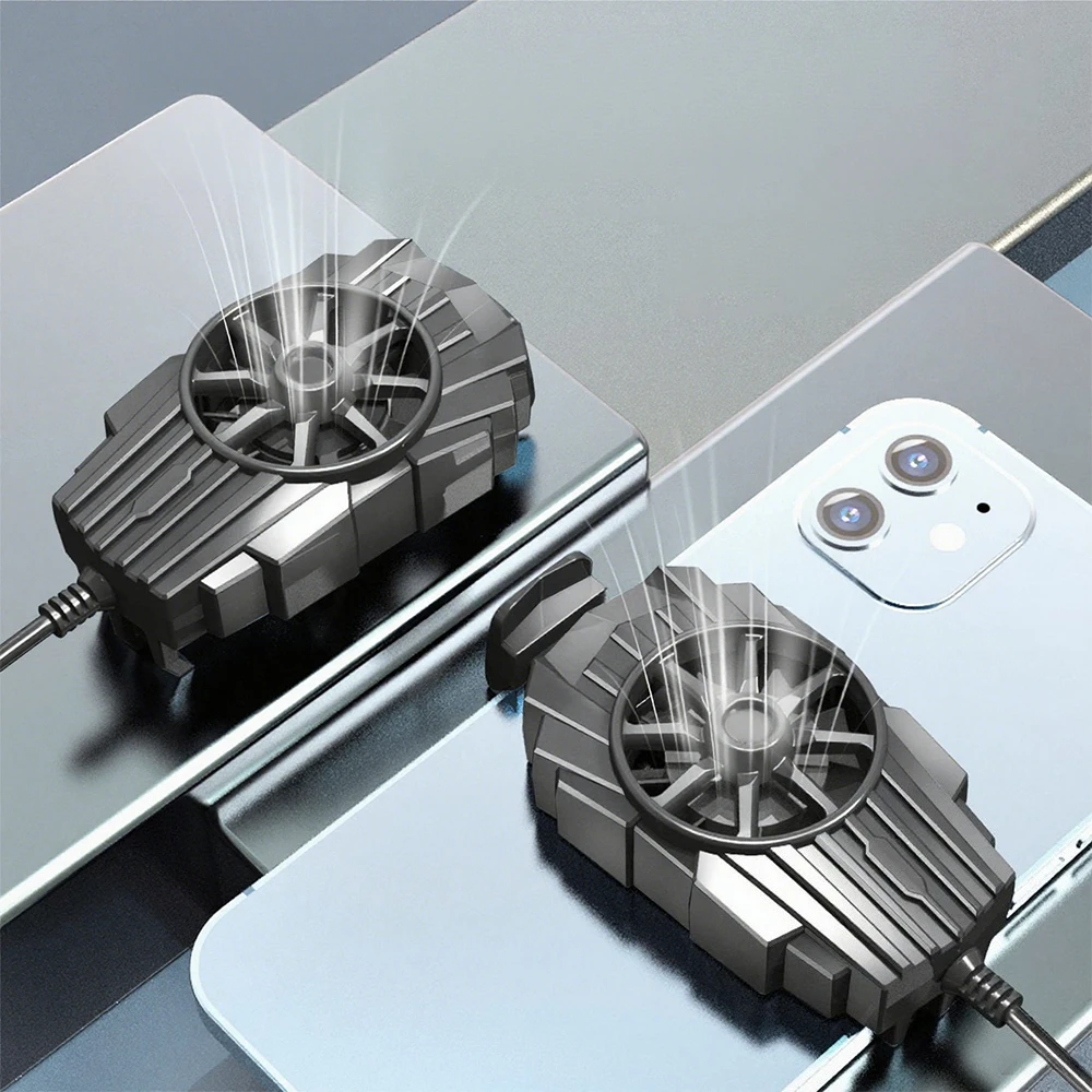 Portable Rechargeable Phone Gaming Cooler, Fast Cooling Fan Mobile Radiator Clip for Live Streaming Samsung Smartphones