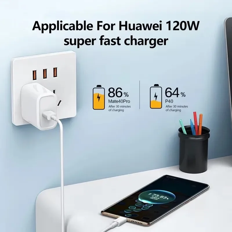 120W 10A Cable Super Fast Charging 1/2/3Pcs USB To Type-C Cable For Android Highspeed Data Transfer For Xiaomi 17 Cable 1/1.5/2M