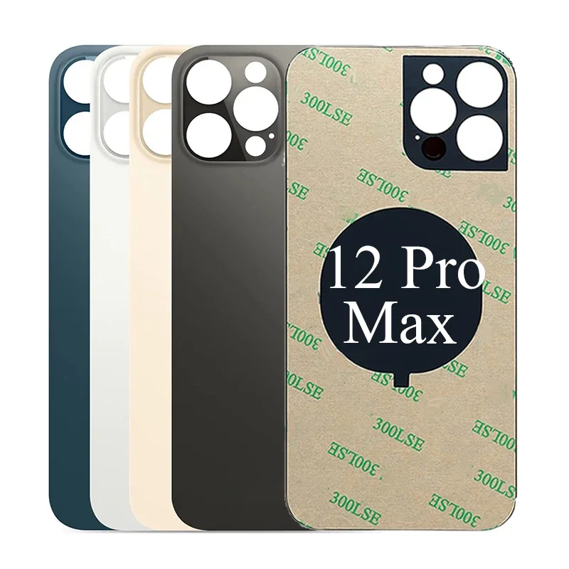 Back Glass For iPhone 12 Pro-12 Pro Max Back Cover Glass Fast Replacement Housing Battery Cover Big Hole Rear Glass with Glue
